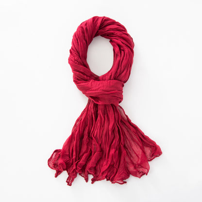 Women's Natural Wrinkle Pure Linen Scarf Shawl