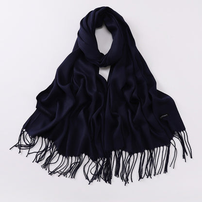 Autumn And Winter Cashmere-like Solid Color Long Scarf