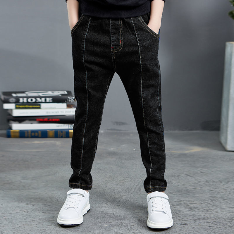 Boys Jeans Autumn Winter New One-Piece Velvet Luxe Insulation