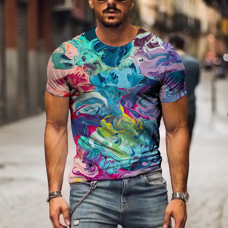 Digital 3D Graphic Narrative Casual Mens T-Shirt