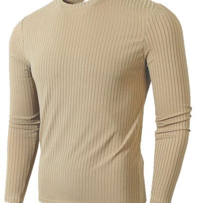 Striped Fabric Men's High Elastic Breathability Long Sleeve