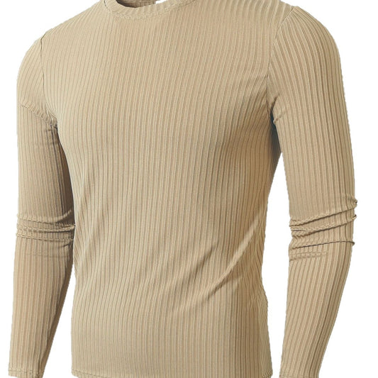 Striped Fabric Men's High Elastic Breathability Long Sleeve