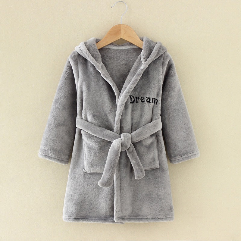 Cartoon Cozy: Flannel Children’s Nightgown & Bathrobe