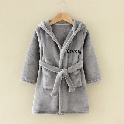 Cartoon Cozy: Flannel Children’s Nightgown & Bathrobe