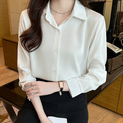 Non-ironing Anti-wrinkle Satin Shirt For Women