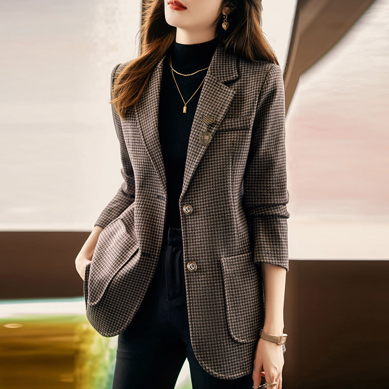 High-end Fashion Korean Style Temperament Leisure Thick Suit Top