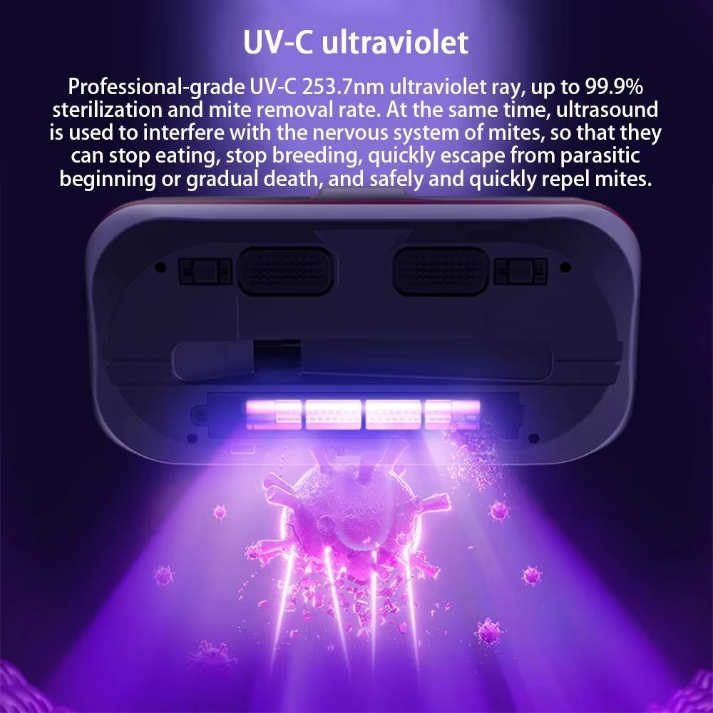Wireless Mite Remover Bed USB Charging Household UV Sterilization Device Dehumidifying Vacuum Cleaner Deep Tapping Mite Remover