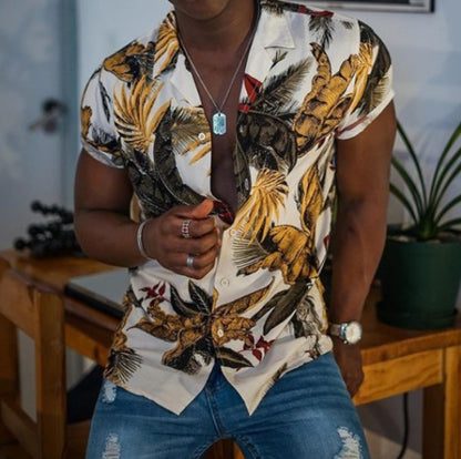 Artistic Romantic Floral Print Casual Holiday Shirt