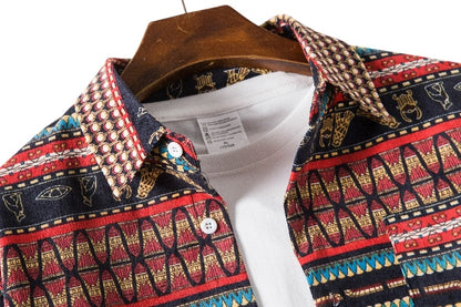 Inclusive Plus Size Ethnic Style Loose Casual Shirt