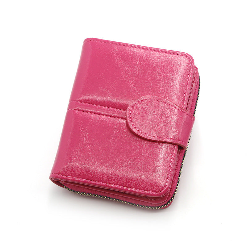 Wallet Short Solid Color Multi-card-slot Card Holder