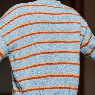 Casual All-match Multicolor Striped Round Neck Sweater