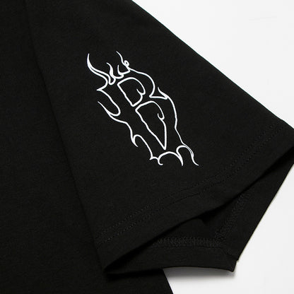 Creative Letters Flame Print T-shirt Men