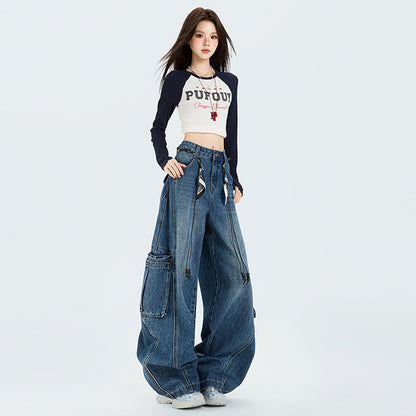 Large Workwear With Pocket Retro Commuter Jeans