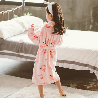 Serene Winter: Thickened Flannel Girls’ Home Service