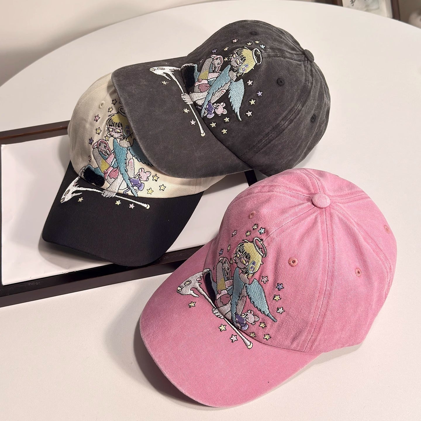 Mu Nan Orange Retro American Baseball Hat Adjustable