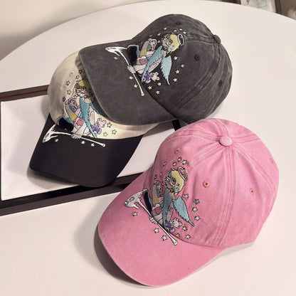 Mu Nan Orange Retro American Baseball Hat Adjustable