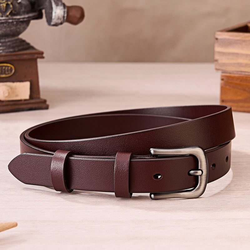 First Layer Cow Leather Belt Women's New