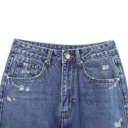 Women's European And American Style Animal Print Wide Leg Jeans