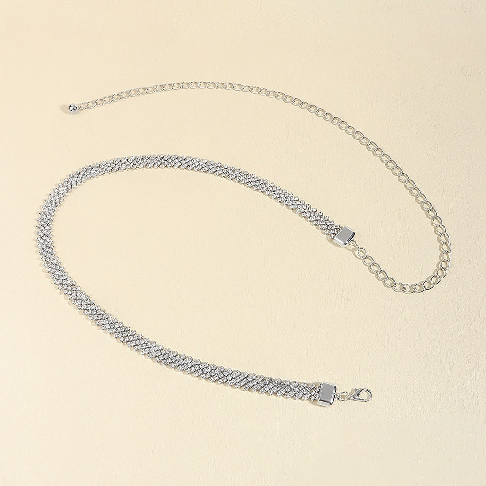 Crystal Chain Rhinestone Inlaid Waist Chain