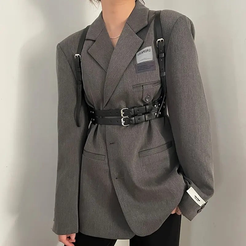 Double Layer Buckle Fashion All-match Casual PU Leather Strap Belt Women