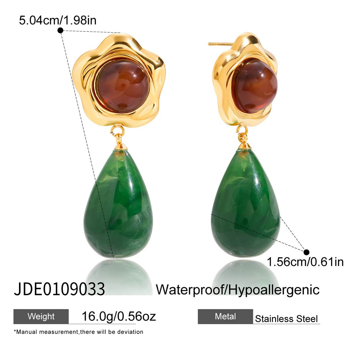 Resin Earrings Light Luxury High-grade Special-interest Design