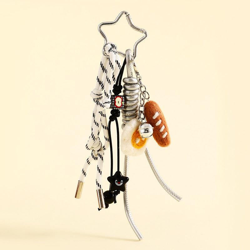 Felt Bread Keychain Accessories Schoolbag Pendant Small Jewelry