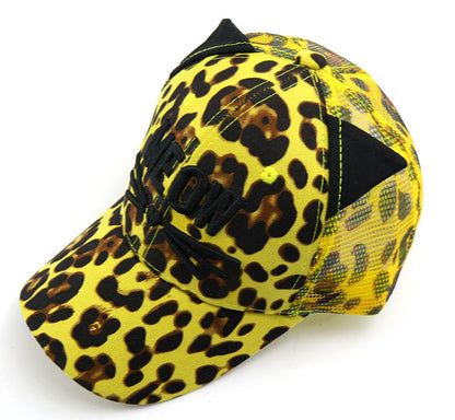 Children's Summer Leopard Print Embroidered Cat Baseball Cap