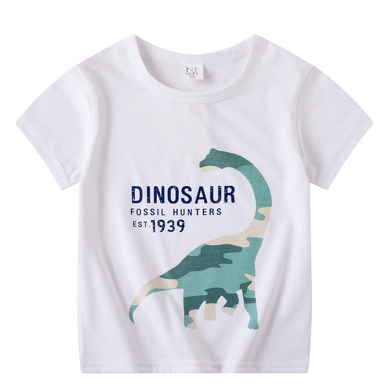 The Round Baseline: Boys’ Print Round-Neck Short-Sleeve T-Shirt