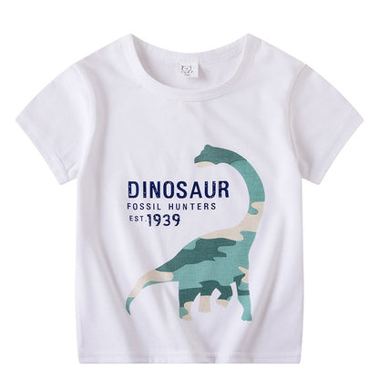 The Round Baseline: Boys’ Print Round-Neck Short-Sleeve T-Shirt