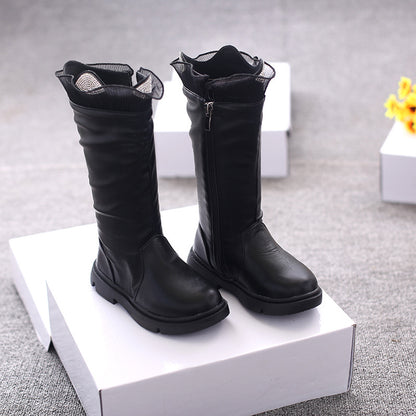 The Cashmere Tall: Girls’ Long Tube Leather Boots