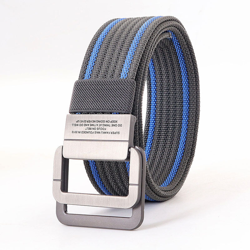 Alloy Double Ring Buckle Woven Nylon Tactical Sports Outdoor Waist Belt