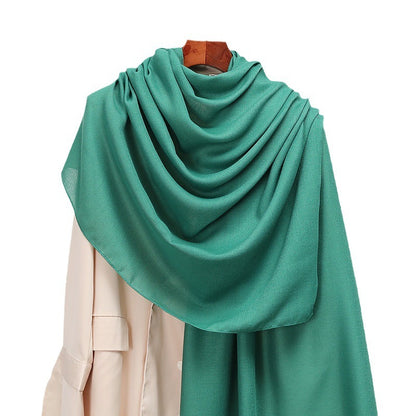 Women's Korean-style Solid Color Cotton And Linen Scarf Spring And Autumn