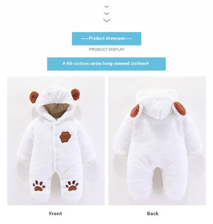 The Thermal Jumpsuit: Thickened Hooded Cotton Romper