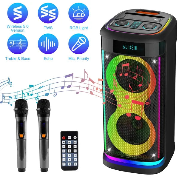 The Sonic Beacon: Portable Party Speaker with Mic & Remote