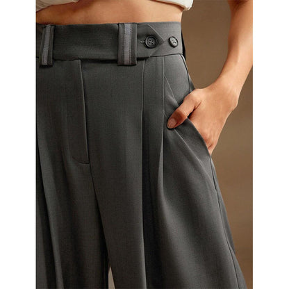 High Waist Temperament Draping Wide-leg Trousers For Women