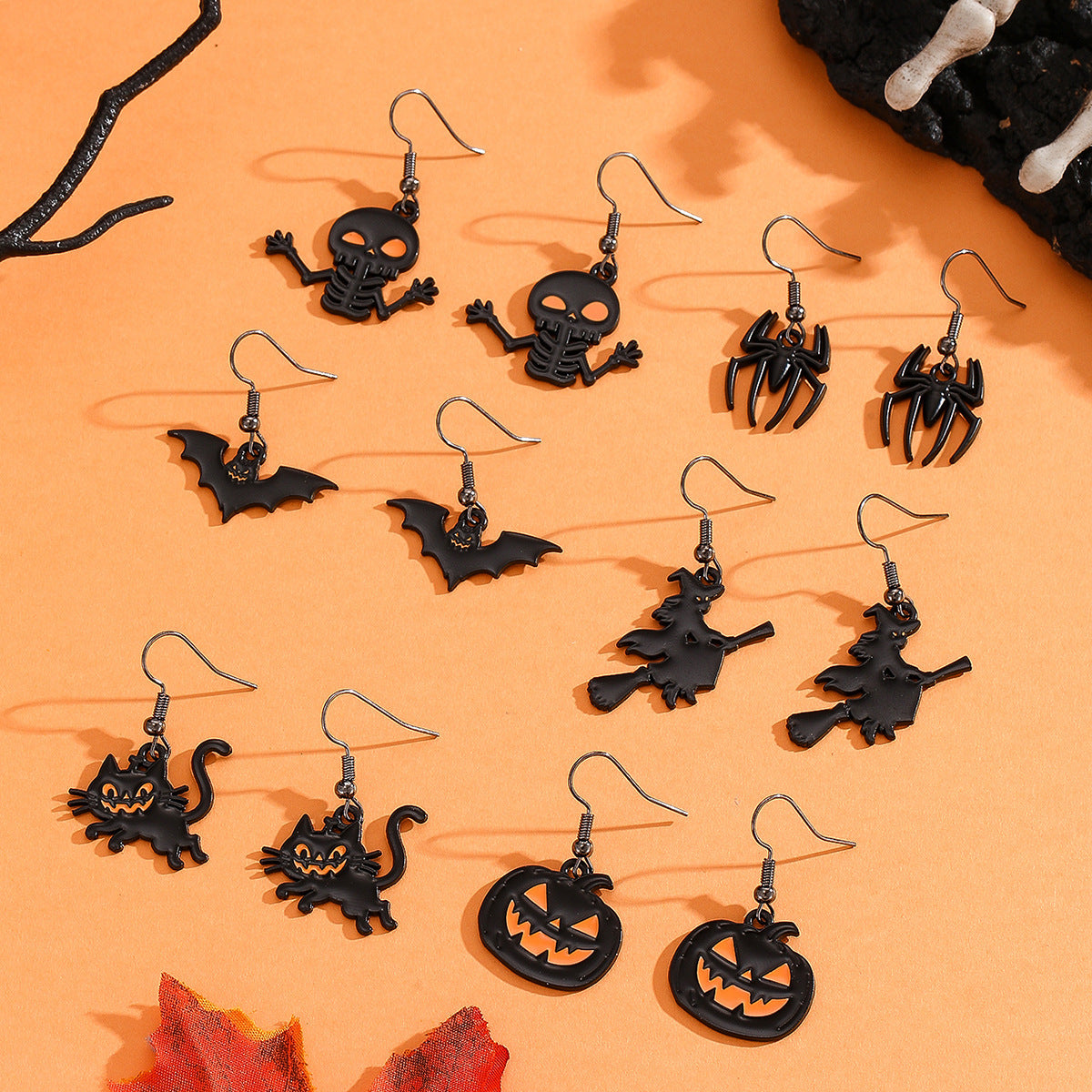Exaggerated Dark Halloween Jewelry Earrings