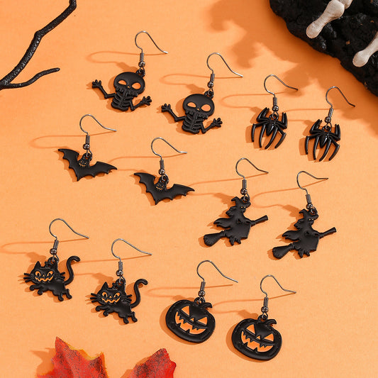 Exaggerated Dark Halloween Jewelry Earrings