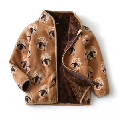 The Graphic Hearth: Simple Cartoon Print Padded Winter Jacket