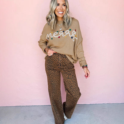 Multi-color Letters Printed Sweater For Women