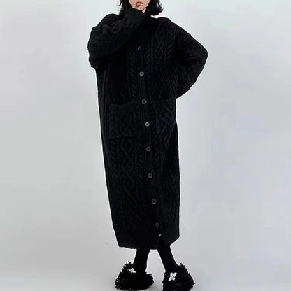 Sweater Women's Casual Knitted Cardigan Long-cut Coat