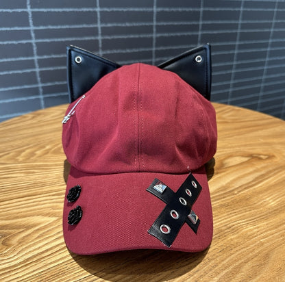 A Niche Baseball Cap With Three-dimensional Cat Ears