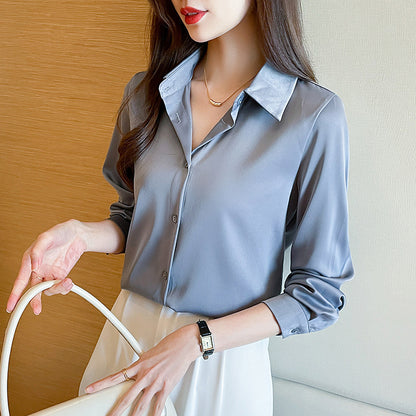 Non-ironing Anti-wrinkle Satin Shirt For Women
