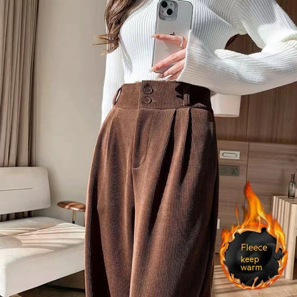 Chenille Fleece Wide-leg Pants Women