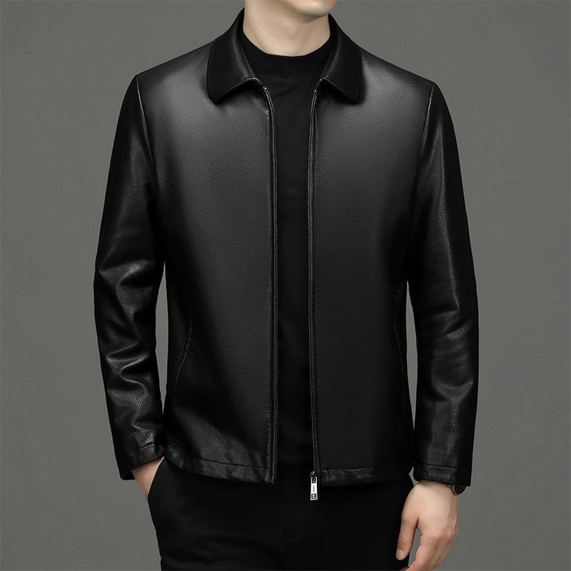 Lapel Ecological Real Leather Coat Mens Jacket Supreme Quality