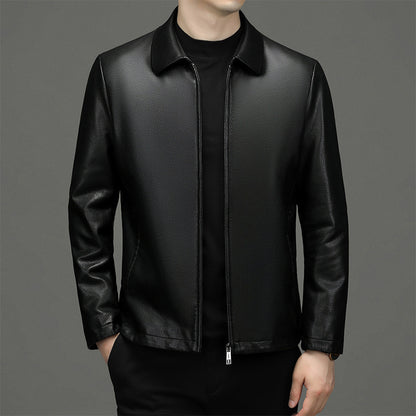 Lapel Ecological Real Leather Coat Mens Jacket Supreme Quality