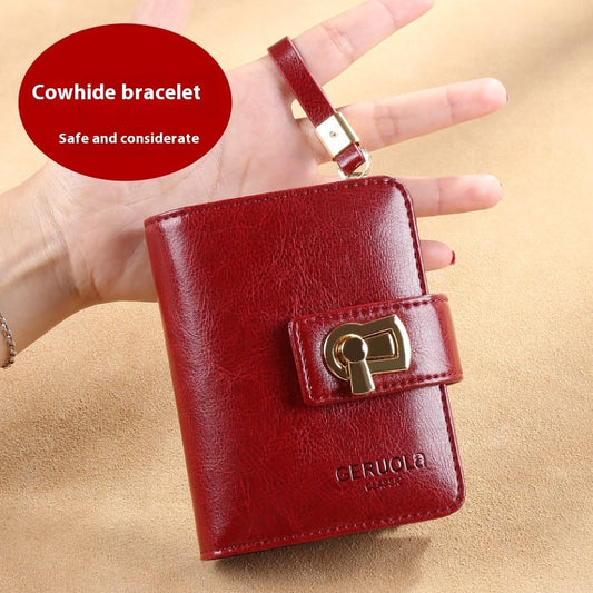 Women's Fashion Short Large Capacity Buckle Wallet