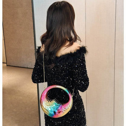 Women's Moon Handbag Niche Creative Shape Shoulder Messenger Bag