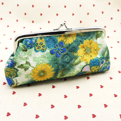 Women's Embroidered Fabric Wallet Long