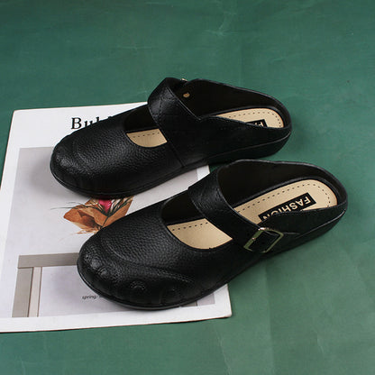 Baotou Flat Semi Slippers Women
