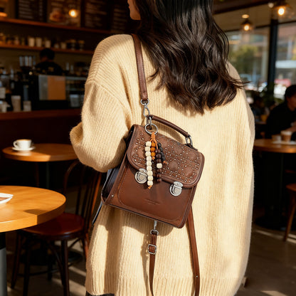 Bag Messenger Bag Women's Simple Small Square Bag Texture Backpack